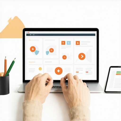 Person Using Local SEO Tools Professional analyzing local SEO data and maps on a laptop in an office.