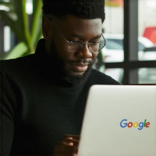 Business owner editing Google My Business profile on a laptop in Seattle
