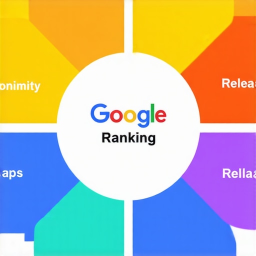Diagram illustrating key factors influencing Google local map pack rankings, emphasizing maps optimization techniques.