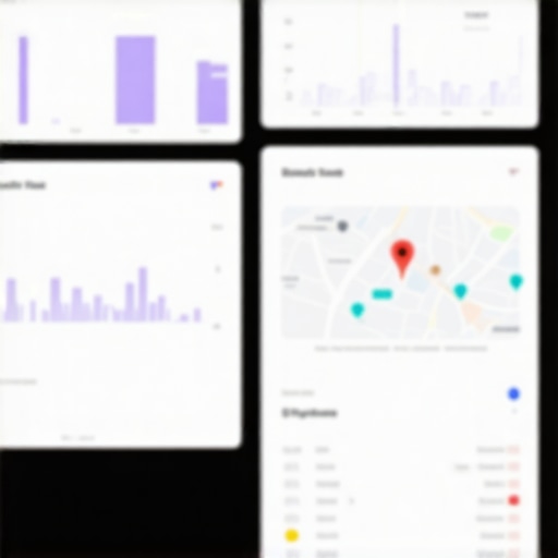 Local SEO Dashboard for Seattle Close-up of a GPS and analytics dashboard showing Seattle's local SEO metrics
