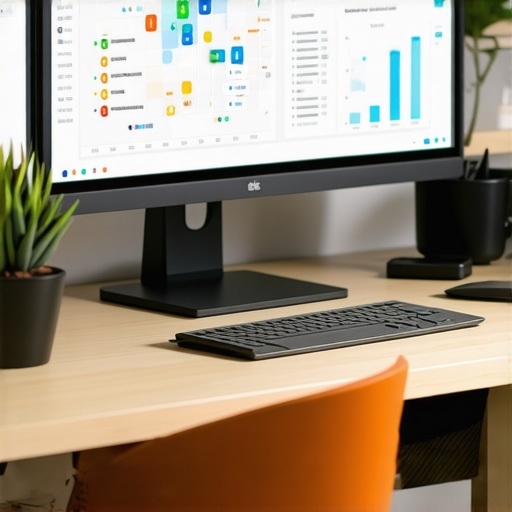 A workspace with multiple screens displaying SEO analytics, citation audits, and local ranking charts.