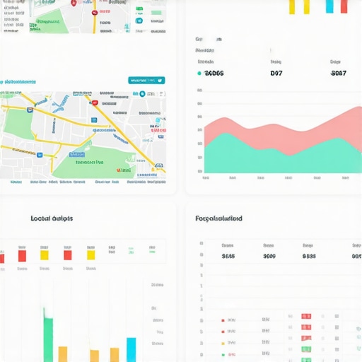 A person analyzing local SEO metrics on a digital dashboard