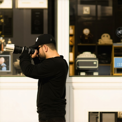 Photographer capturing high-quality images of a Seattle shop for Google Maps