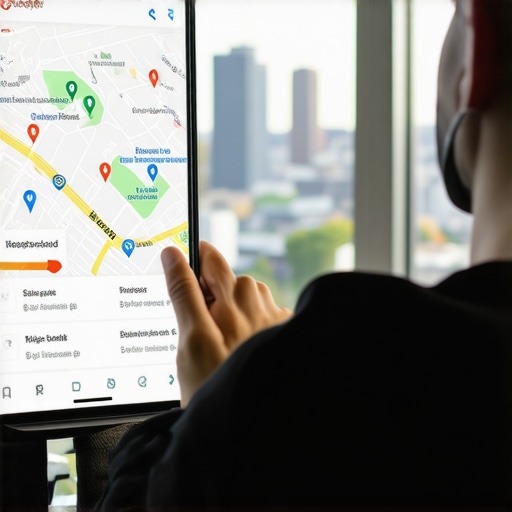 Person working on Google Business profile with Seattle map and neighborhood highlights